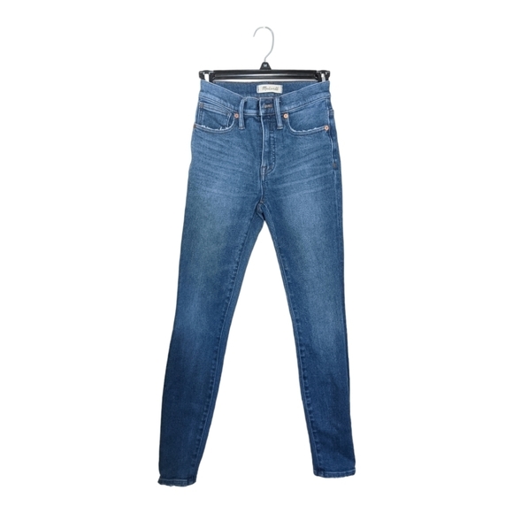 Madewell 9" High Rise Skinny Jeans Raw Hem Edition Women's 24 Blue Paloma Wash - Picture 5 of 13